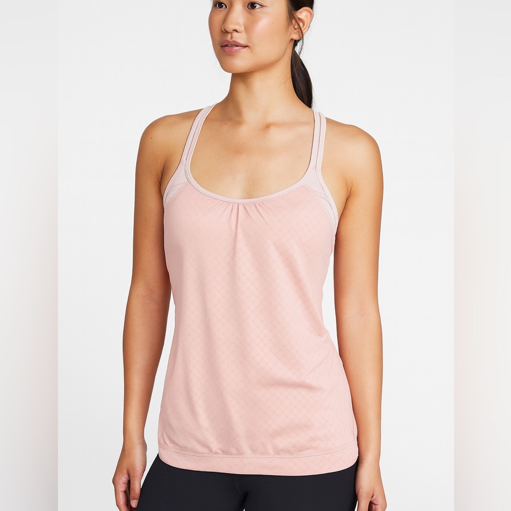 Athleta Pink  XS Open Back Built-In Bra Work Out Yoga  Tank Top Size XS